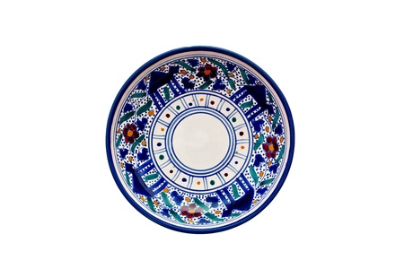 ceramic plate lying on a white backgroundの写真素材
