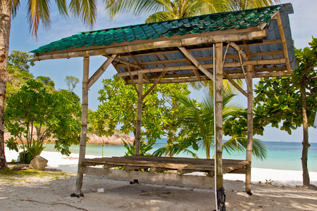 Tropical gazebo on the beachの写真素材