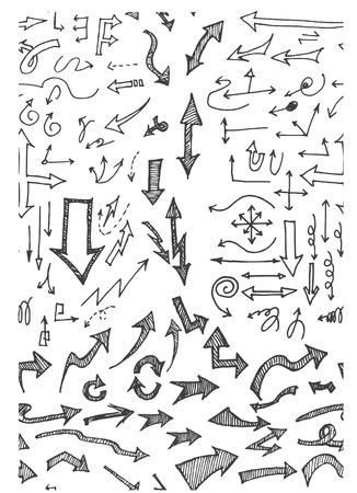 hand-drawn doodle seamless pattern with arrowsのイラスト素材