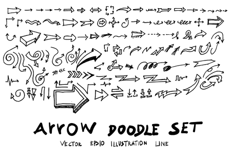 Vector hand drawn arrows setのイラスト素材