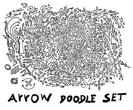 Vector hand drawn arrows setのイラスト素材
