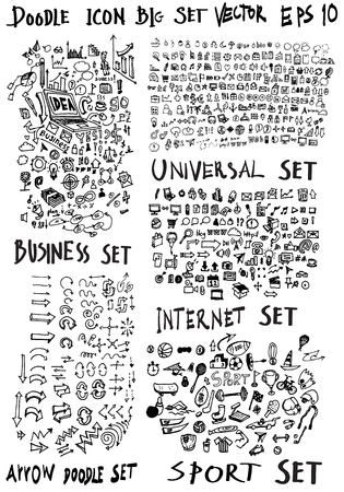 MEGA set of doodles. Super collection of arrow ,business and finance, social media shopping elements. Creative infographic pictograms, sportのイラスト素材