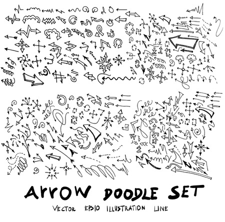 Vector hand drawn arrows setのイラスト素材