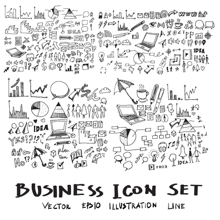 Business arrow bubble set sketch vector ink doodleのイラスト素材