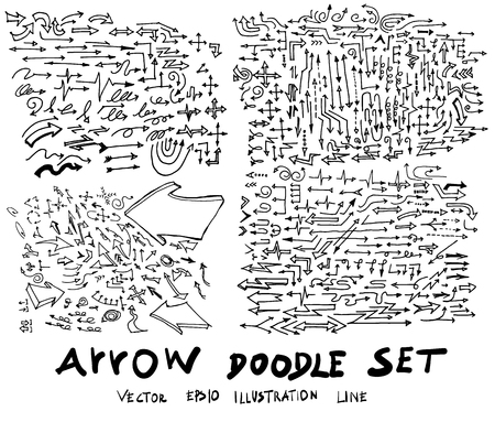Vector hand drawn arrows setのイラスト素材