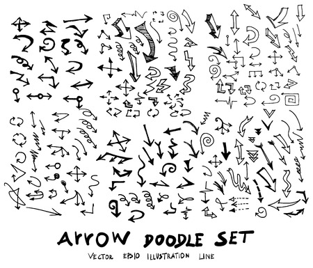 Set of Vector hand drawn arrowsのイラスト素材