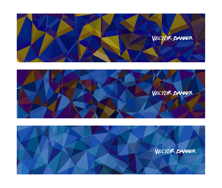 A set design of abstract modern vector bright horizontal web banner colorful with shiny polygonal background illustrationのイラスト素材