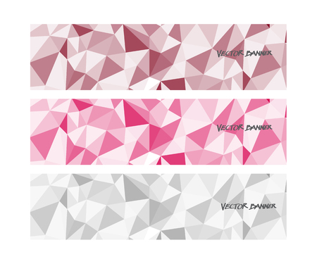 A set design of abstract modern vector bright horizontal web banner colorful with shiny polygonal background illustrationのイラスト素材