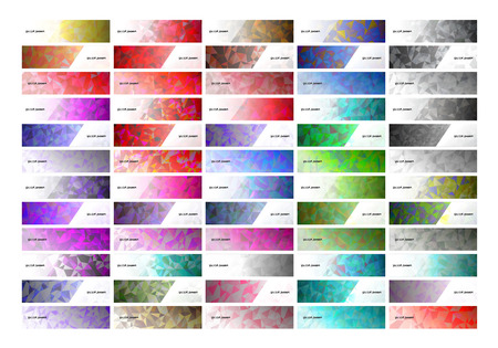 A set design of abstract modern vector bright horizontal web banner colorful with shiny polygonal background illustrationのイラスト素材