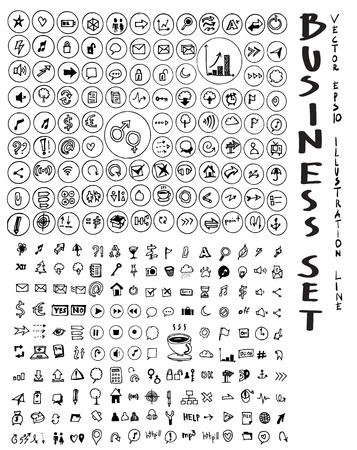 Business doodles sketch vector inkのイラスト素材