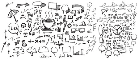 Business doodles sketch vector ink.のイラスト素材