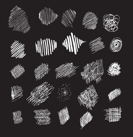 Set of pencil effect doodles vector line on chalkboardのイラスト素材