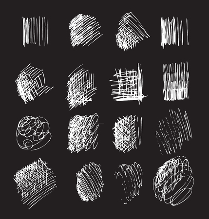Set of pencil effect doodles vector line on chalkboardのイラスト素材
