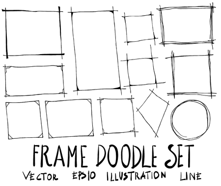 Set of Frame illustrationのイラスト素材
