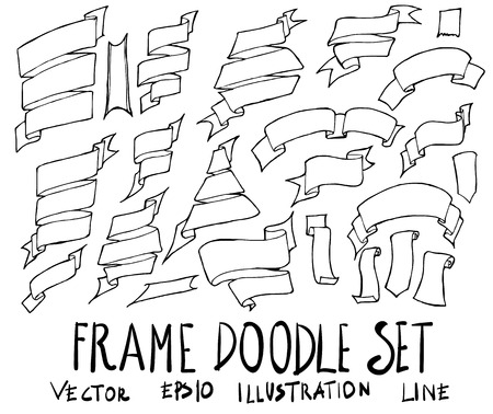 Set of Ribbon Banner illustrationのイラスト素材