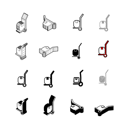 Cart icon set on white backgroundのイラスト素材