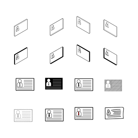 Collection of identification card on white background.のイラスト素材