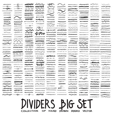 Set of Dividers Drawing illustration Hand drawn doodle Sketch line vectorのイラスト素材
