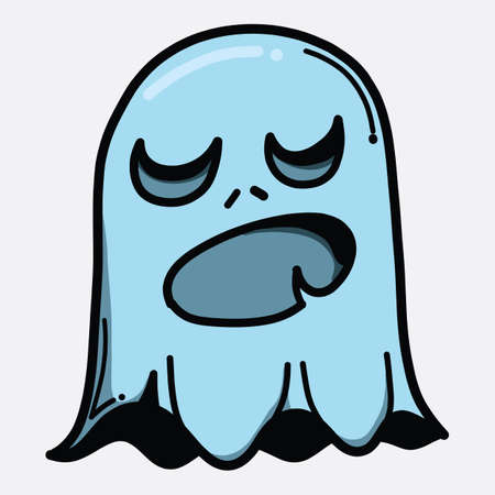 Ghost doodle color vector icon. Drawing sketch illustration hand drawn line.のイラスト素材