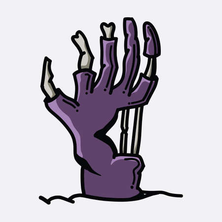 Zombie hand doodle color vector icon. Drawing sketch illustration hand drawn line.のイラスト素材