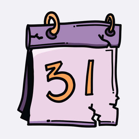 Calendar doodle color vector icon. Drawing sketch illustration hand drawn line.のイラスト素材