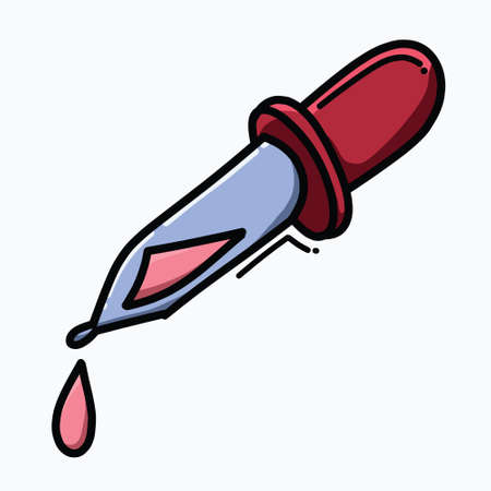 Dropper doodle color vector icon. Drawing sketch illustration hand drawn line.のイラスト素材