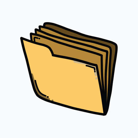 Folder color vector icon. Drawing sketch illustration hand drawn line.のイラスト素材
