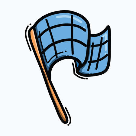 Flag doodle color vector icon. Drawing sketch illustration hand drawn line.のイラスト素材