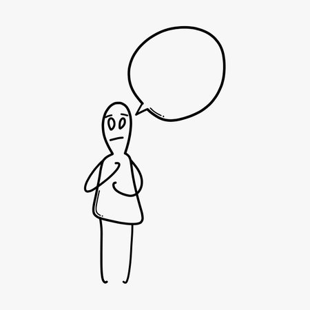 Talking. Doodle vector icon. Drawing sketch illustration hand drawn cartoon line.のイラスト素材