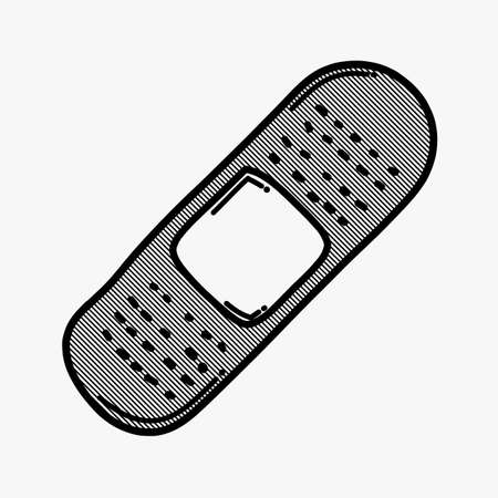 Plaster doodle vector icon. Drawing sketch illustration hand drawn line.のイラスト素材