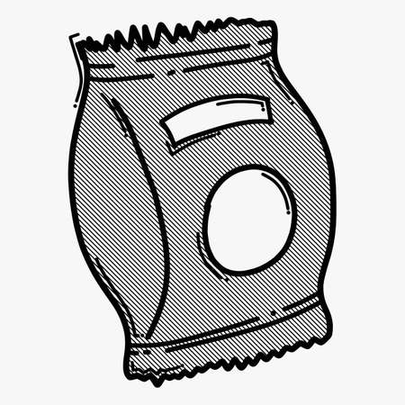 snack doodle vector icon. Drawing sketch illustration hand drawn line.のイラスト素材