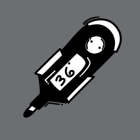 Thermometer doodle vector icon. Drawing sketch illustration hand drawn line.