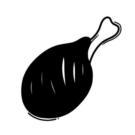 Chicken leg doodle vector icon. Drawing sketch illustration hand drawn line.のイラスト素材