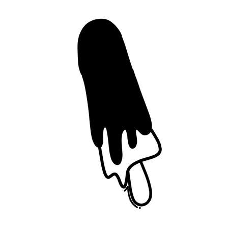 ice cream doodle vector icon. Drawing sketch illustration hand drawn line.のイラスト素材