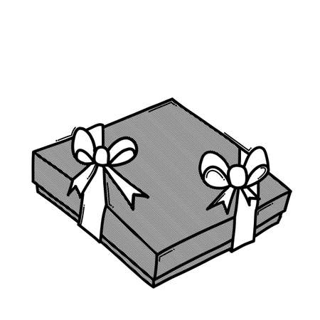 Gift box doodle vector icon. Drawing sketch illustration hand drawn line.のイラスト素材