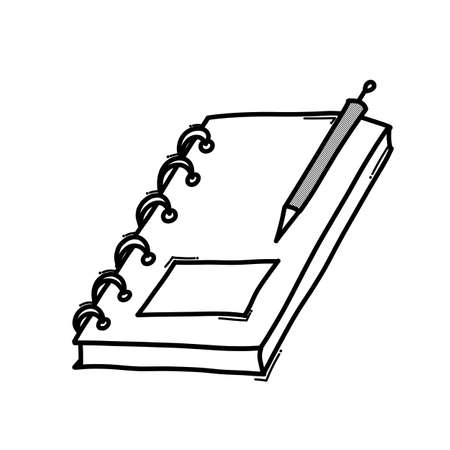 Notebook doodle vector icon. Drawing sketch illustration hand drawn line.のイラスト素材
