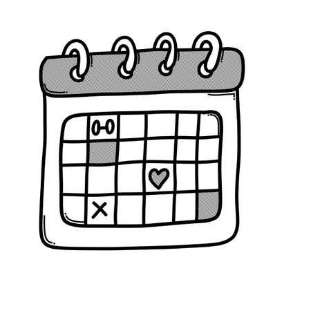 Calendar doodle vector icon. Drawing sketch illustration hand drawn line.のイラスト素材