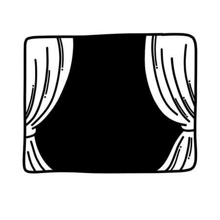 curtain doodle vector icon. Drawing sketch illustration hand drawn line.のイラスト素材