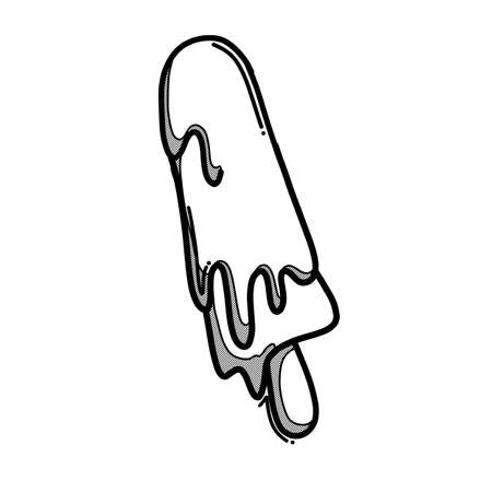 ice cream doodle vector icon. Drawing sketch illustration hand drawn line.のイラスト素材