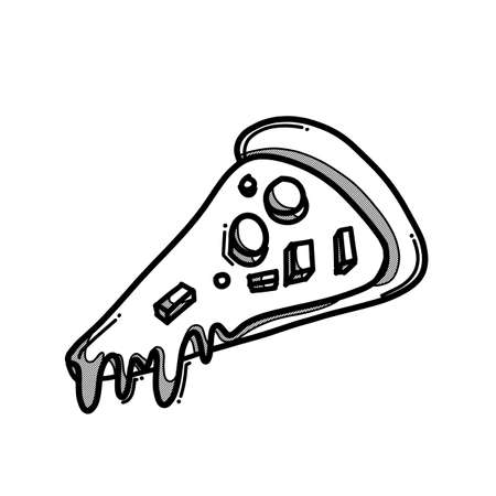 pizza doodle vector icon. Drawing sketch illustration hand drawn line.のイラスト素材