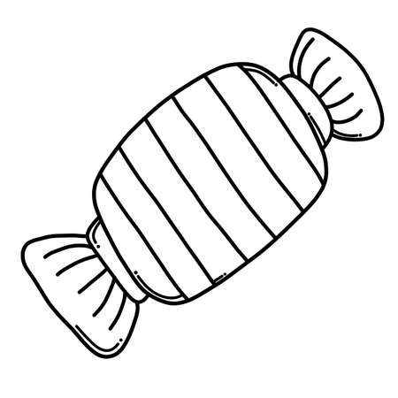 Candy Doodle vector icon. Drawing sketch illustration hand drawn cartoon line.のイラスト素材