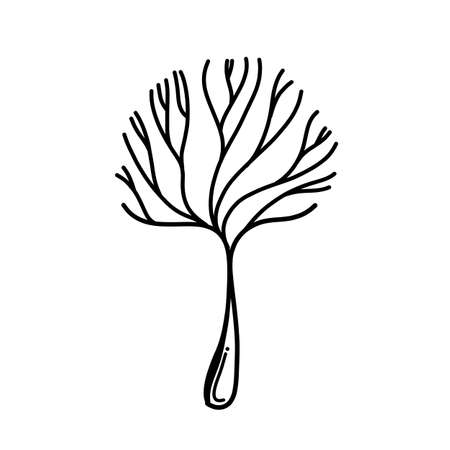 Tree Doodle vector icon. Drawing sketch illustration hand drawn cartoon line.のイラスト素材