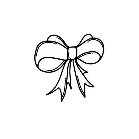Bow Doodle vector icon. Drawing sketch illustration hand drawn cartoon line.のイラスト素材