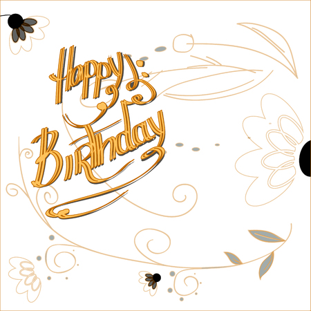 Happy birthday card on art background. Vector, EPS10のイラスト素材