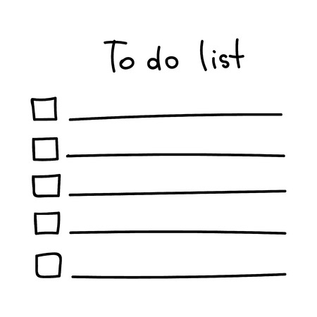 Vector Sketch To Do List black on white backgroundのイラスト素材