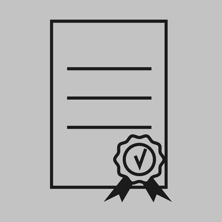 certificate icon document approve stamp sign symbolのイラスト素材