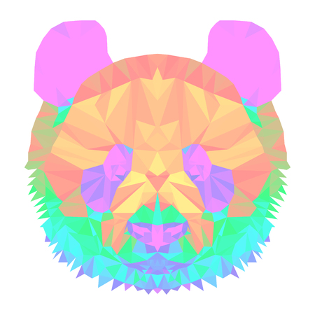 panda head polygon isolated vector low polyのイラスト素材