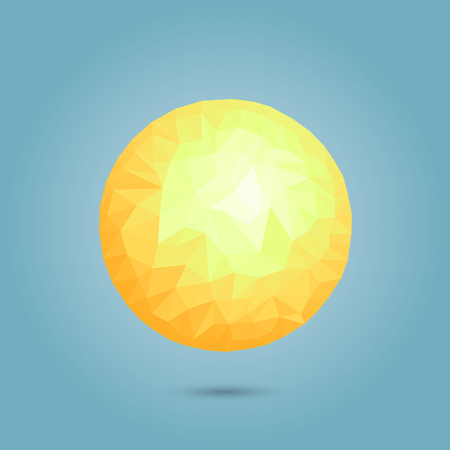 Modern vector geometric sun low poly shapesのイラスト素材
