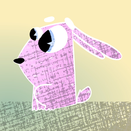 cute texturized cartoon rabbitのイラスト素材