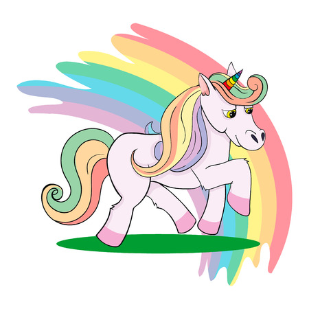 Love Pink Unicorn vector illustration.のイラスト素材